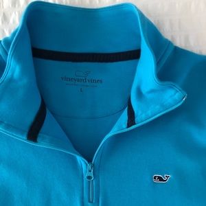 Men’s Large bright blue vineyard vines quarter zip